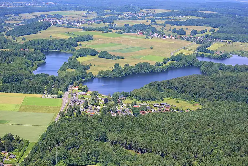 campingplatz postweiher rheinland-pfalz luftaufnahme landschaft