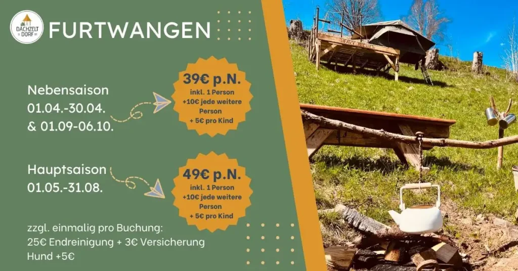 dachzelt dorf furtwangen preise uebernachtung 2026